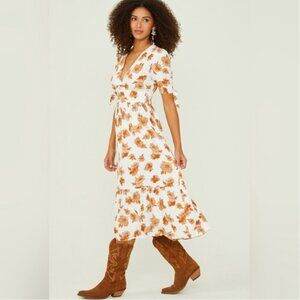 Altar'd State Stacie Floral Midi Dress Small NWOT
